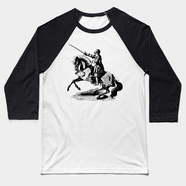 knight ride a horse Baseball T-Shirt by tonycastell